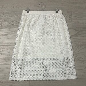 RW&CO. White Crochet Midi Skirt